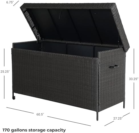 grand patio 170 gallon deck storage box deck shown in use