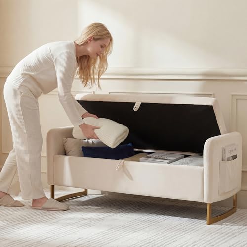 48" end of bed bench, modern storage bench, main product view