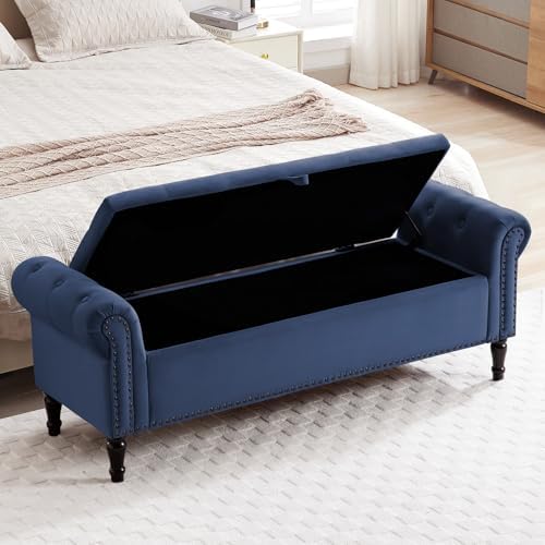 67'' end of bed storage bench king size, view 9