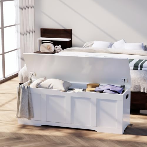 timberer 47.2" storage chest extra large storage bench shown in use