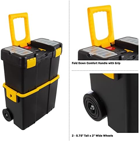 stalwart portable tool box with wheels, side view