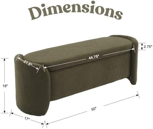 lukealon 50 inch storage ottoman bench, christmas tree shown in use