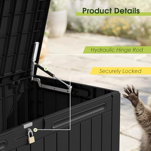 devoko 100 gallon outdoor storage box, waterproof deck, package contents