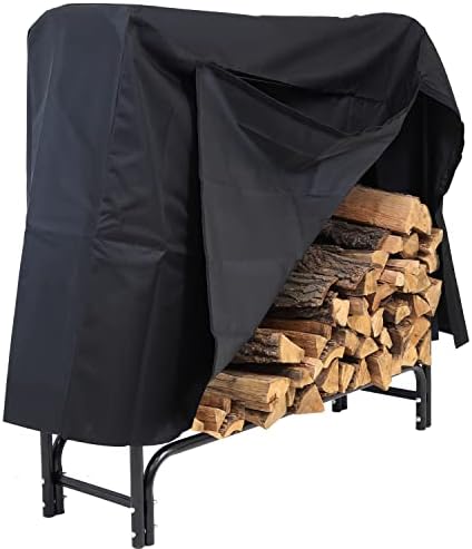 sunnydaze 2-foot firewood log rack cover, black, view 9