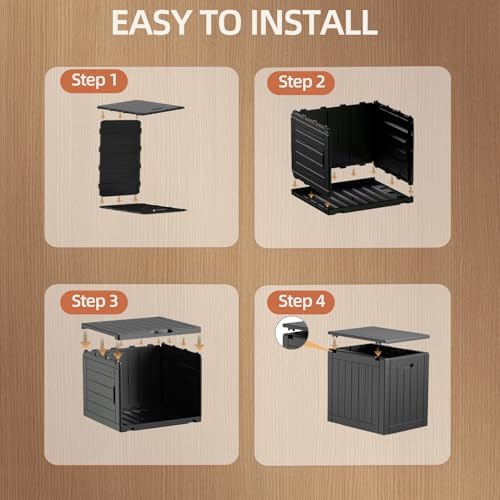 efu outdoor storage box 45 gallon deck box on a desk or shelf
