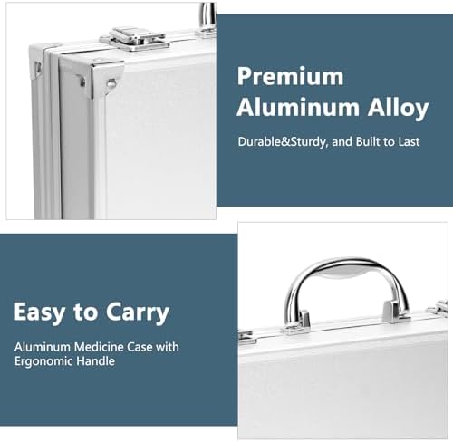 11.8 inch aluminum tool box portable, lockable handle, side view