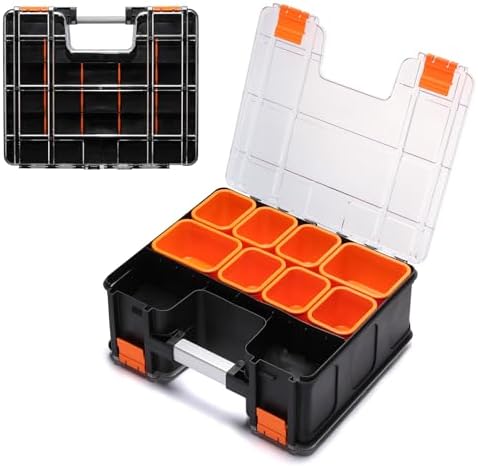 double side tool box, multi-function storage toolbox organizer, view 9