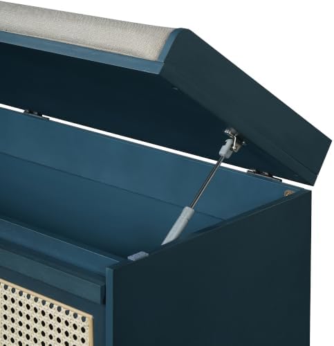 softsea 48" shoe storage bench with cushion, 2-tier, view 9