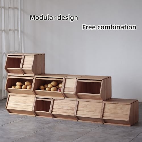 stackable solid wood storage chests, modular bins with on a desk or shelf