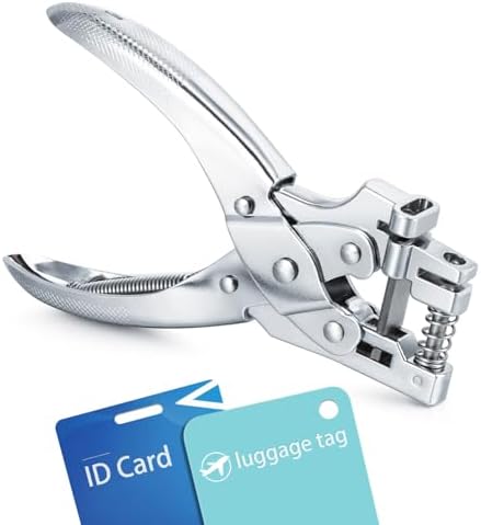 2 in 1 Badge Slot Hole Punch for ID Card: WINLION Handheld Card Puncher Suitable for PVC Material, Business Cards,Paper,Luggage Tags and Cardstock(3/16" Round Hole &1/8"×1/2" Slot Hole in one)