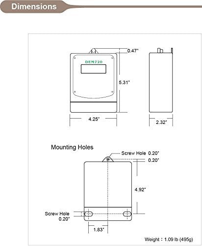 DAE DEM720-1P Electric kWh Submeter, Internal CT - Image 8