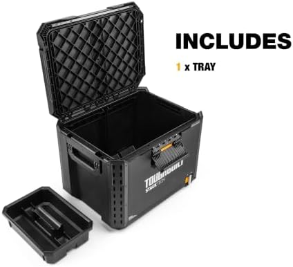 toughbuilt stacktech xl stackable tool box with lock, view 9