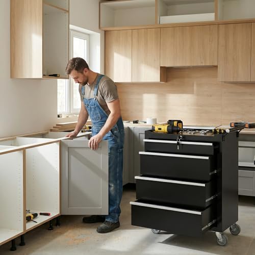 garvee rolling tool chest, 4 drawers tool storage, view 9