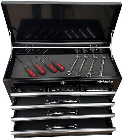 workington portable metal tool chest with 6 drawers, package contents