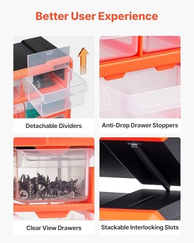 vevor 39-drawer storage organizer, plastic, drawer storage cabinet on a desk or shelf
