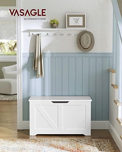 vasagle storage chest with 2 safety hinges, 15.7 shown in use
