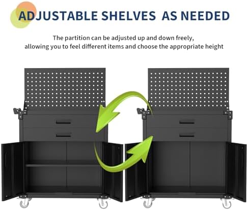 garveehome rolling tool cabinet, heavy duty steel garage, package contents