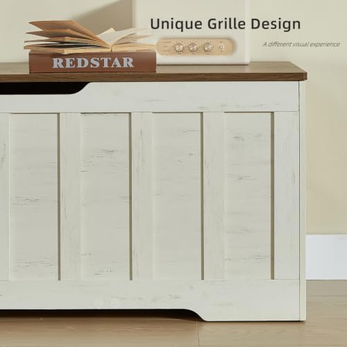 vankiley 47.2" storage chest extra large, storage bench.(white+brown), package contents
