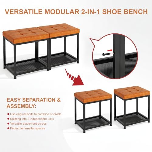 dreamdashio set of 2 small shoe storage benches, view 9