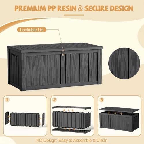 efu outdoor storage box waterproof, 330 gal gen, front angle view