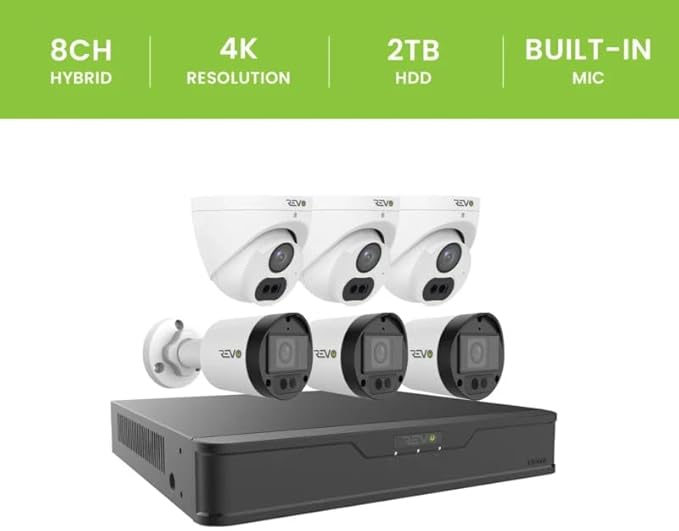 Revo Hybrid 8CH 4K Security System, 2TB Video Surveillance Grade HDD, 4X 4K - Image 2