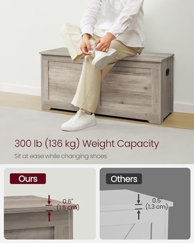 vasagle storage chest, 39.4 inches width bench with on a desk or shelf