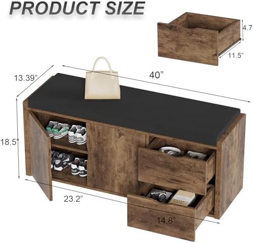 lvb entryway shoe bench, rustic storage bench with shown in use