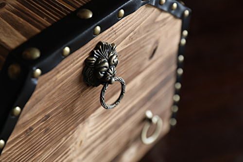 vintiquewise wooden treasure chest trunk vintage-style storage box, package contents