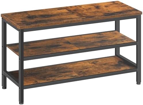 yatiney wooden shoe bench, 3-tier shoe rack, sturdy, main product view