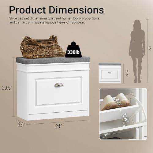 haotian small shoe cabinet for entryway shown in use