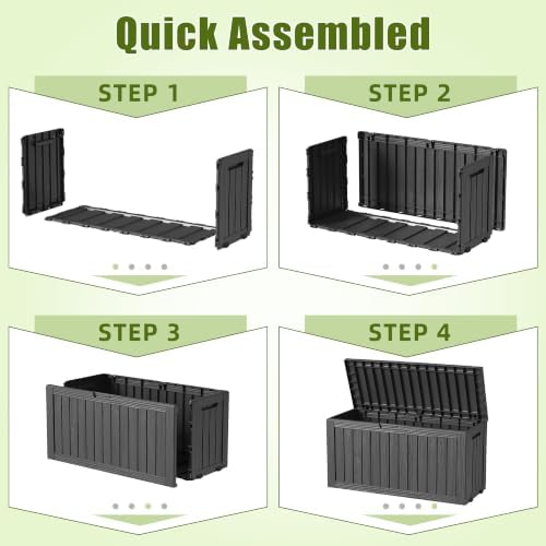 140gal outdoor storage box with portable wheels, waterproof, package contents