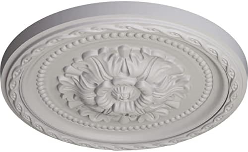 Ekena Millwork CM11PAUWF 11 1/2"OD X 1"P Palmetto Ceiling Medallion, Ultra Pure White