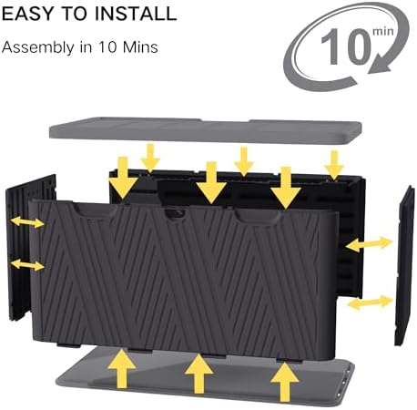 kingdura 110 gallon outdoor storage box, waterproof resin showing dimensions
