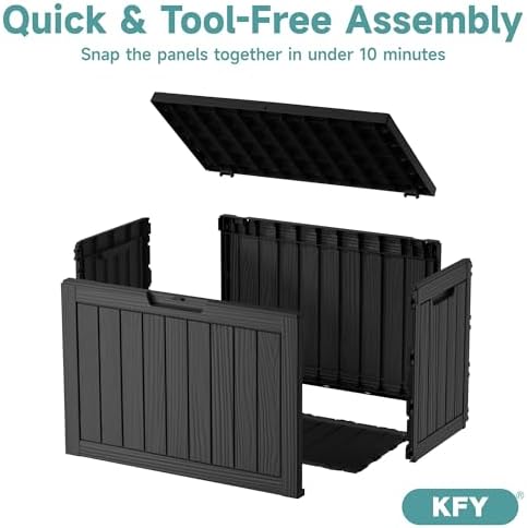60 gallon outdoor waterproof storage box, uv resistant, package contents
