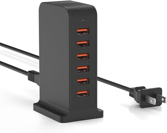 VPSUN USB Charger 6 Port 50W Multi USB Tower Charging Station by VPSUN