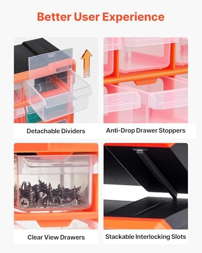 vevor 60-drawer storage organizer, plastic, drawer storage cabinet on a desk or shelf