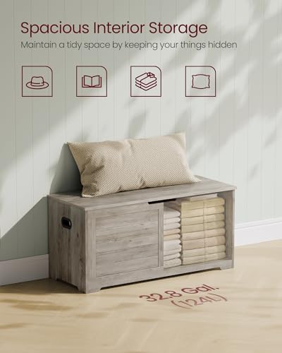 vasagle storage chest, 39.4 inches width bench with showing dimensions