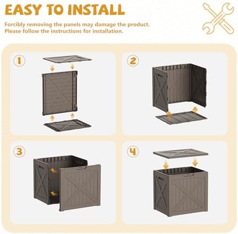 40 gal outdoor storage box waterproof lockable deck on a desk or shelf