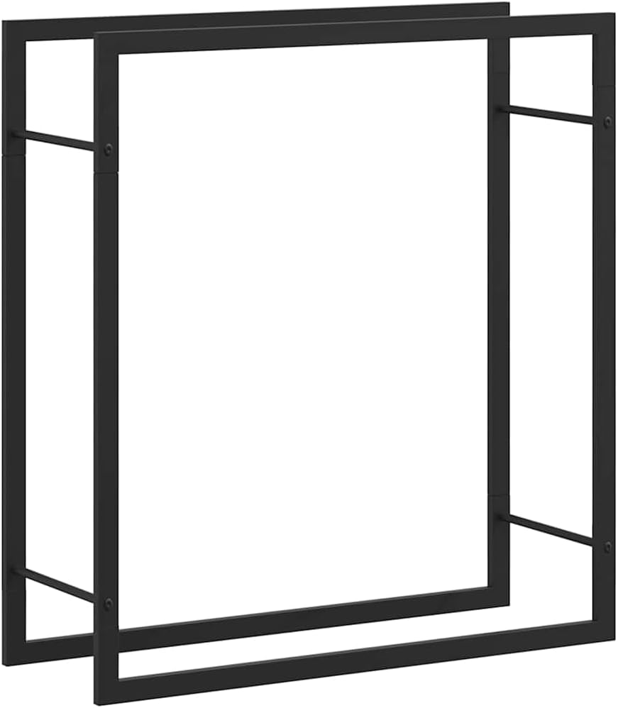 vidaxl firewood rack matt black 31.5"x11"x33.9" steel, main product view