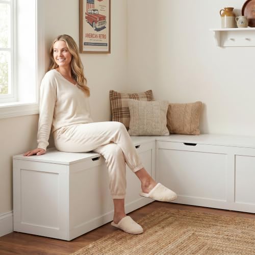 63” breakfast nook bench, l shaped storage bench, view 9