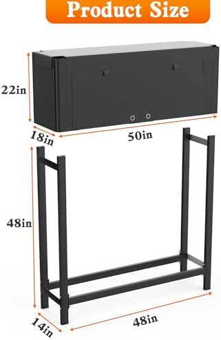 walmann heavy-duty firewood rack with cover & firewood, close-up detail
