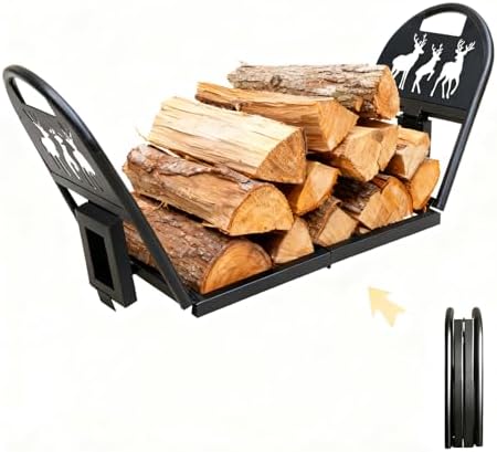 36-inch heavy duty foldable firewood rack - portable, main product view