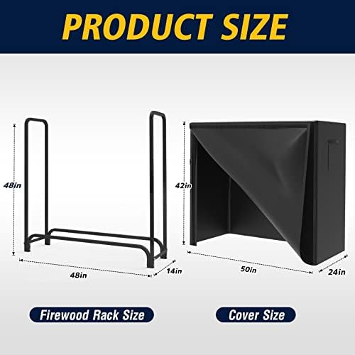 walmann 4ft firewood log rack with cover outdoor, close-up detail