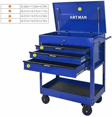 ryh 3 drawers 32" w rolling tool chest, package contents