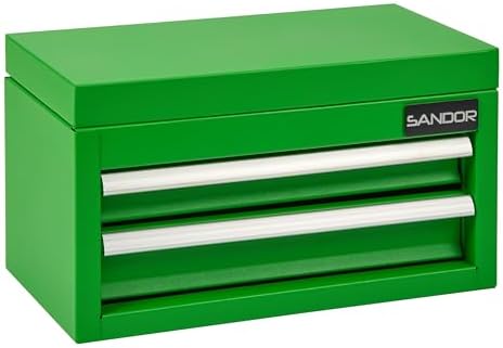 mini tool box - metal tool chest with, side view