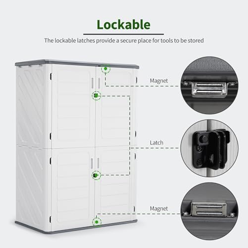 macrout 50 cu ft outdoor storage cabinet with, package contents