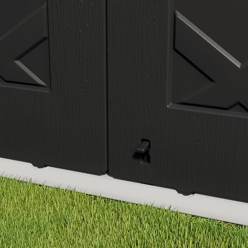 homspark storage shed weather resistance, multi-purpose outdoor storage, front angle view