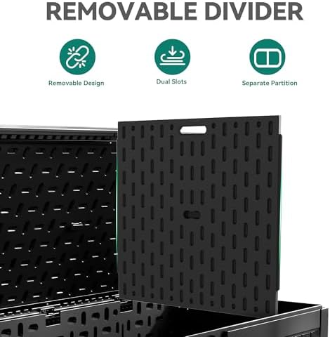 yitahome 260 gallon large deck box with divider, close-up detail