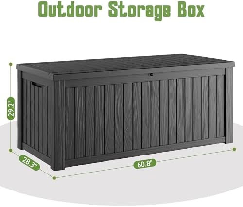 outdoor storage box waterproof, 200 gallon deck box shown in use