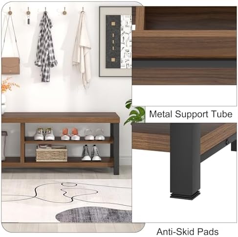 foluban entryway bench, modern wood shoe bench for, package contents